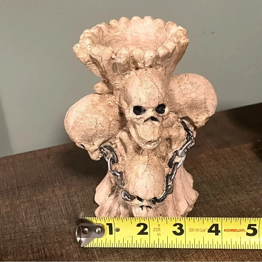 Halloween Skull Candlestick holders set of 2